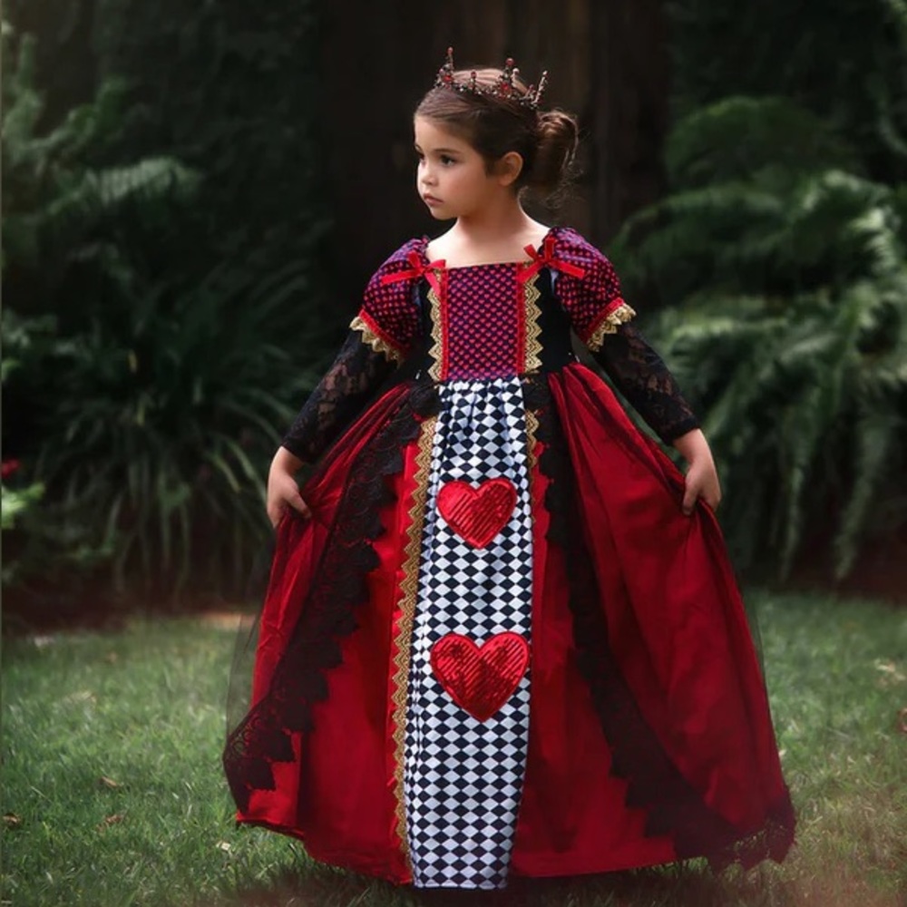 Royal Hearts Kids Costume - Red, Black, and Gold-Size 7